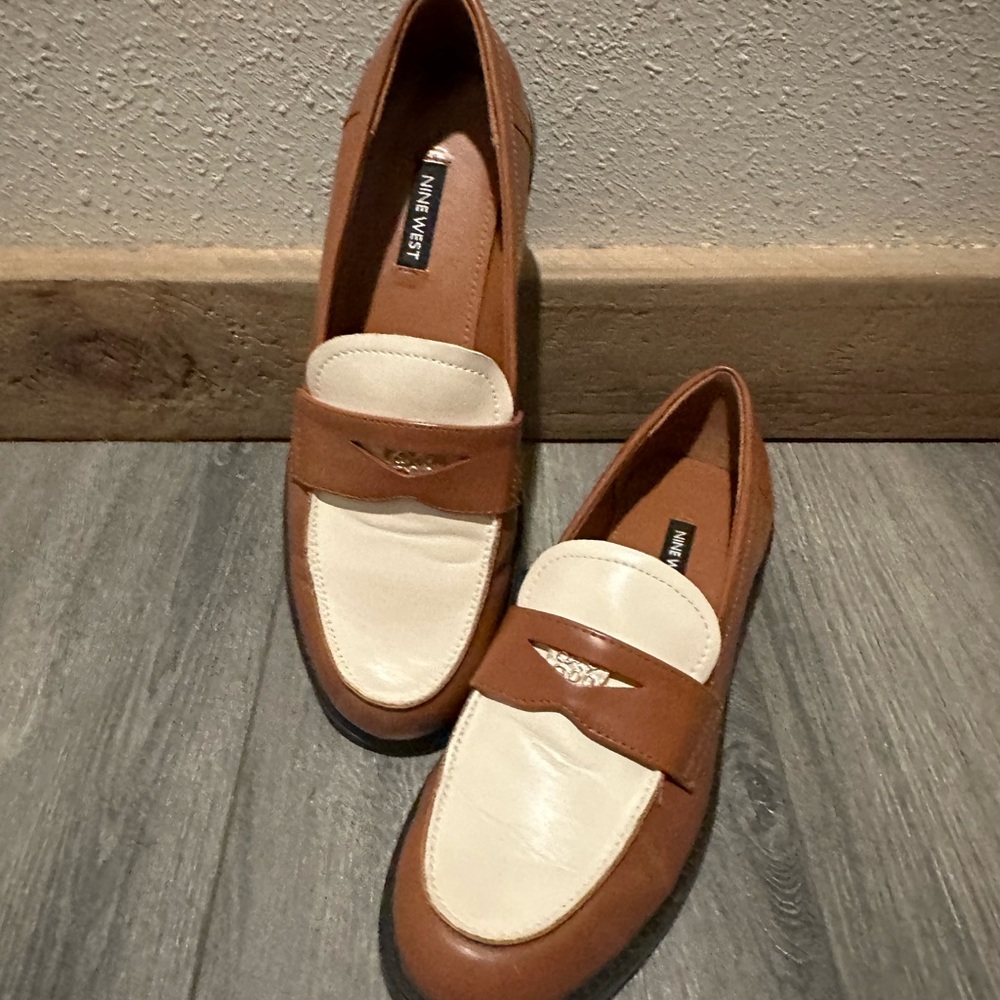 Nine West Brown Penny Loafers | Classic Preppy Style